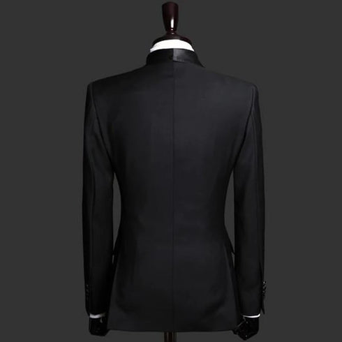 Elegant Slim Fit Double Breasted Men’s Tuxedo Suit Set for Formal Weddings and Business Events – Includes Jacket and Pants in a Sophisticated Style